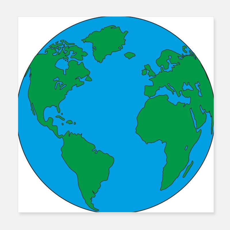 Mutter Erde Heimat und blauer Planet mit Amerika Poster 20x20 cm