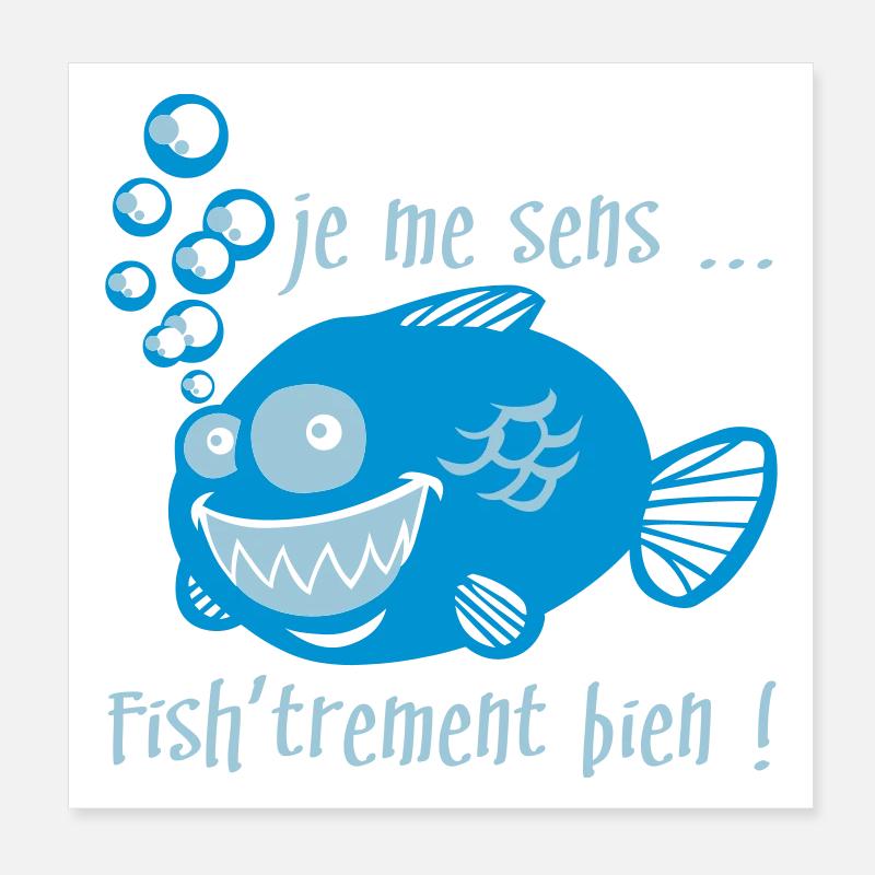 Comme un poisson dans l'eau Poster 20 x 20 cm