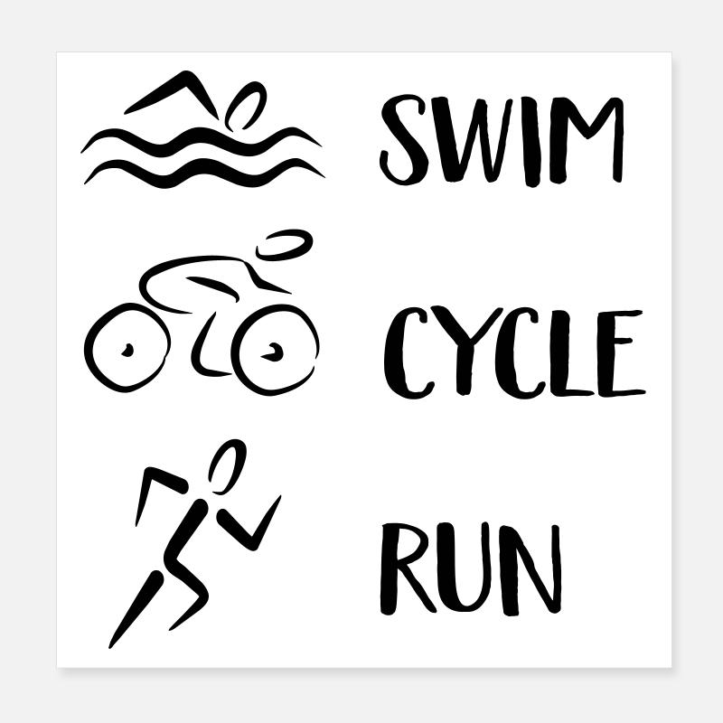 Triathlon Poster 20 x 20 cm