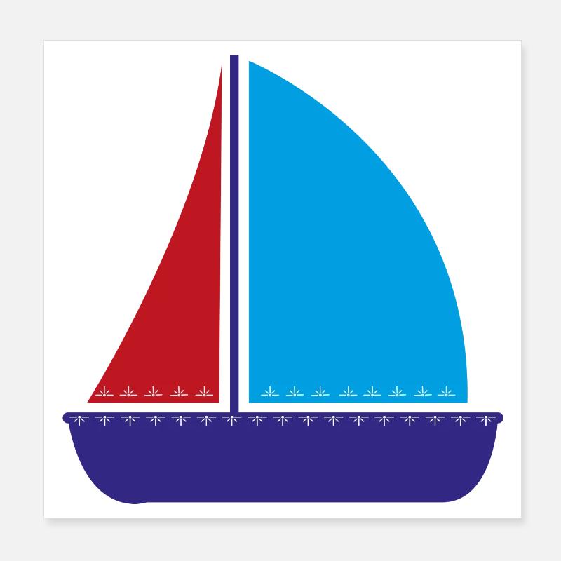 bateau à voile Poster 20 x 20 cm