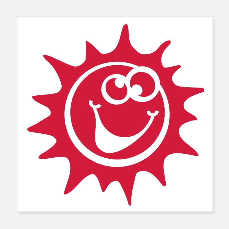sonne smiley 1c Poster 20x20 cm