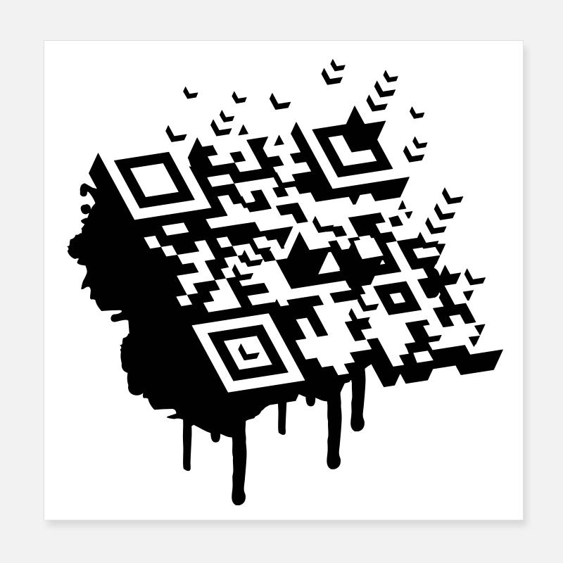 Un code à barres 3D comme un graffiti Poster 20 x 20 cm