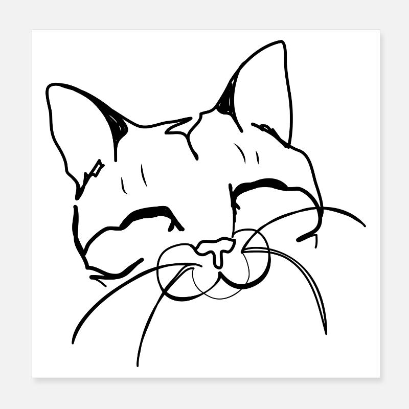 chat heureux Poster 20 x 20 cm