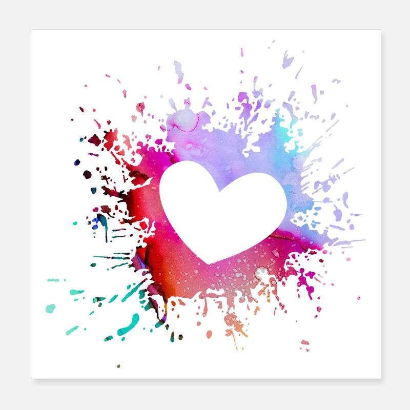 Des éclaboussures de couleur colorées Poster 20 x 20 cm