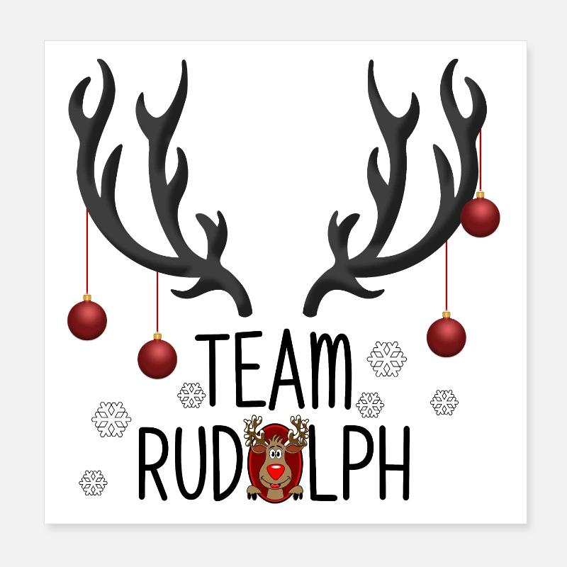 Aventure de Noël de l’équipe Rudolph Poster 20 x 20 cm