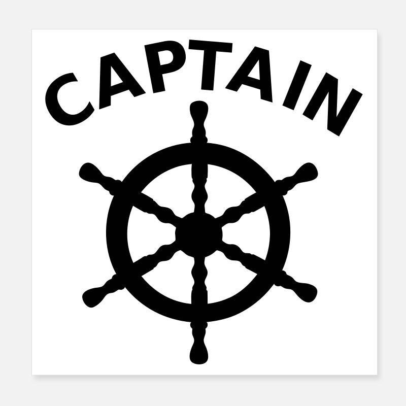 Captain Nautical Ship's Wheel Poster 8" x 8" (20x20 cm)