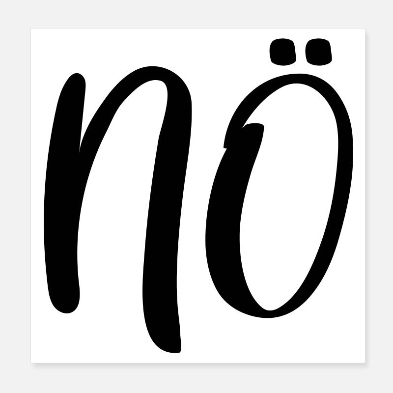 Nö Nein Poster 20x20 cm