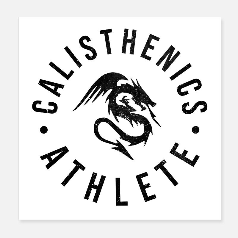 Calisthenics Athlet - Poster 20x20 cm - Weiß