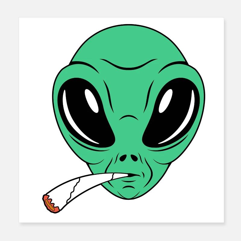 Smoker Alien Poster 8" x 8" (20x20 cm)