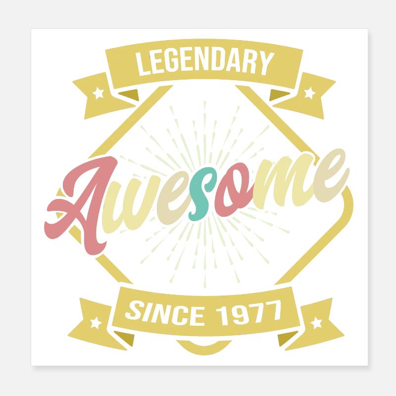 Awesome seit 1977 Geburtstag Poster 20x20 cm