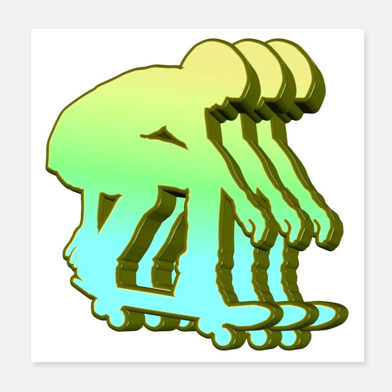 Skateboarder 3D Poster 20 x 20 cm