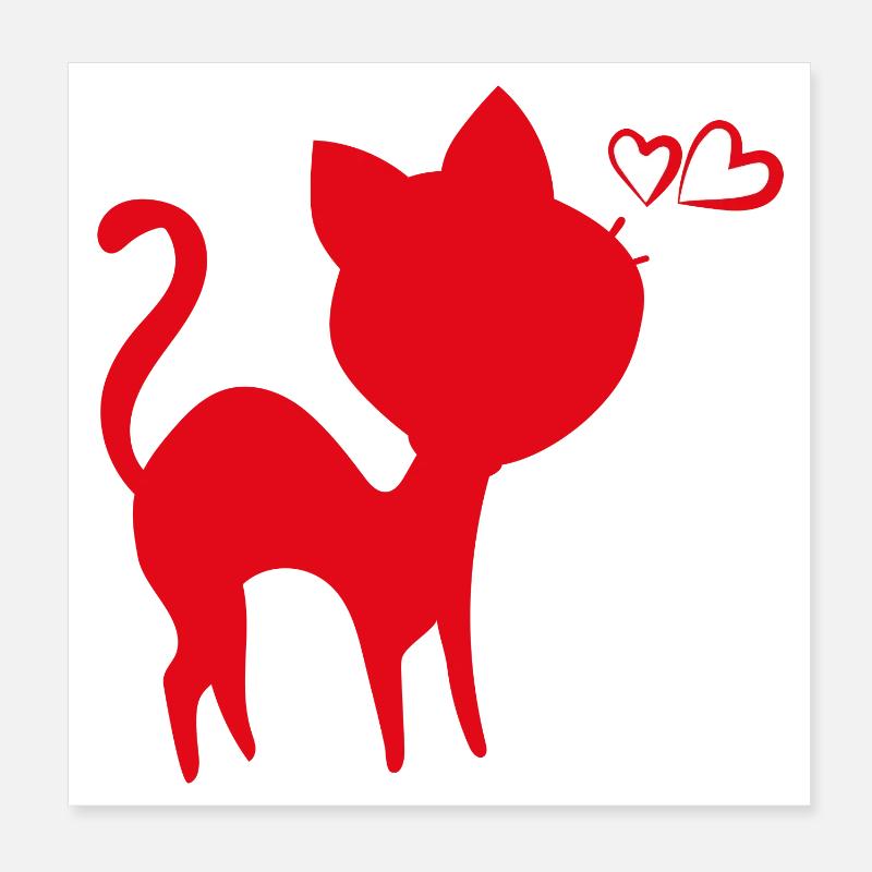 cat - Poster 20x20 cm - Weiß