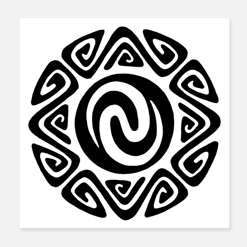 Polynesian black tribal symbol Poster 8" x 8" (20x20 cm)