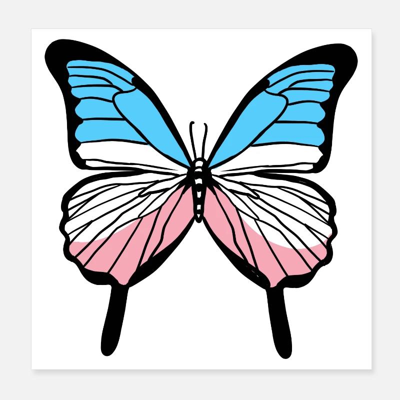 Trans Pride Schmetterling Transgender Pride Poster 20x20 cm