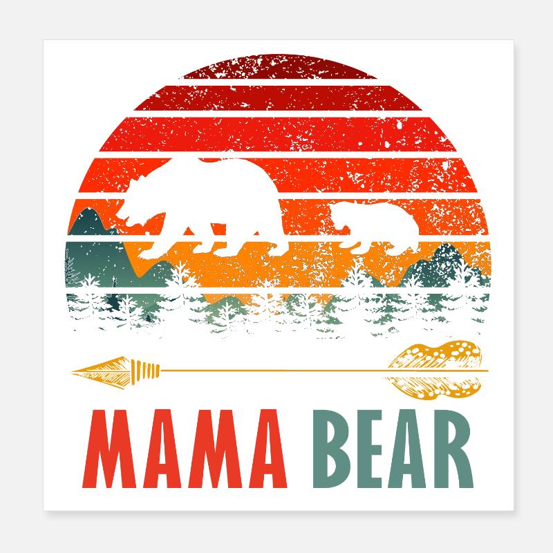 maman ours Poster 20 x 20 cm