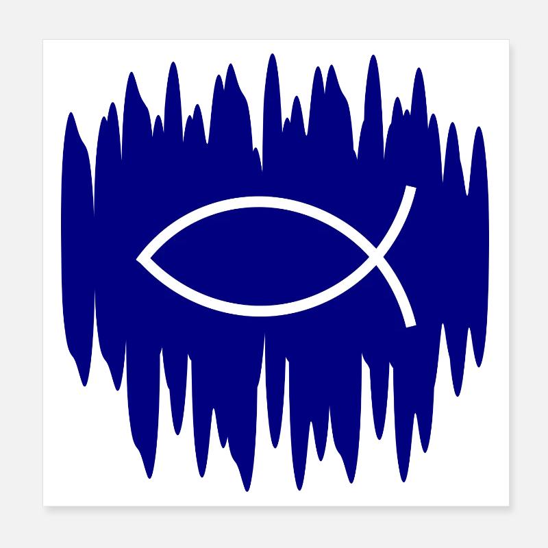 Jésus poisson Ichthys poisson poisson poisson Poster 20 x 20 cm