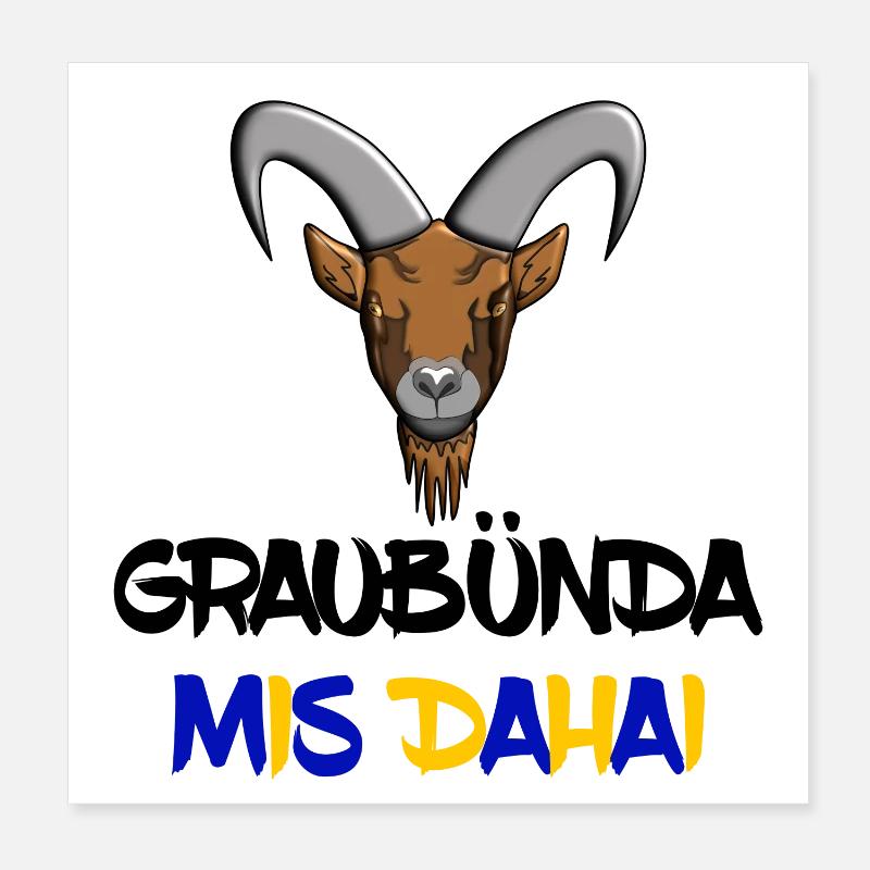 graubünda mis dahai - Poster 20x20 cm - Weiß
