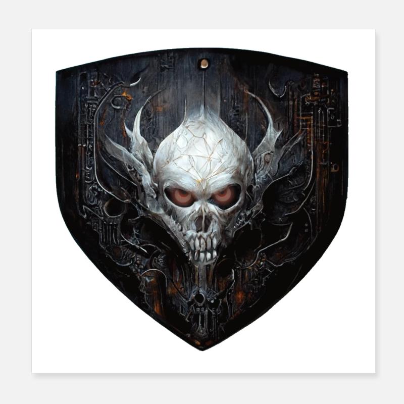 Armoiries du crâne Poster 20 x 20 cm