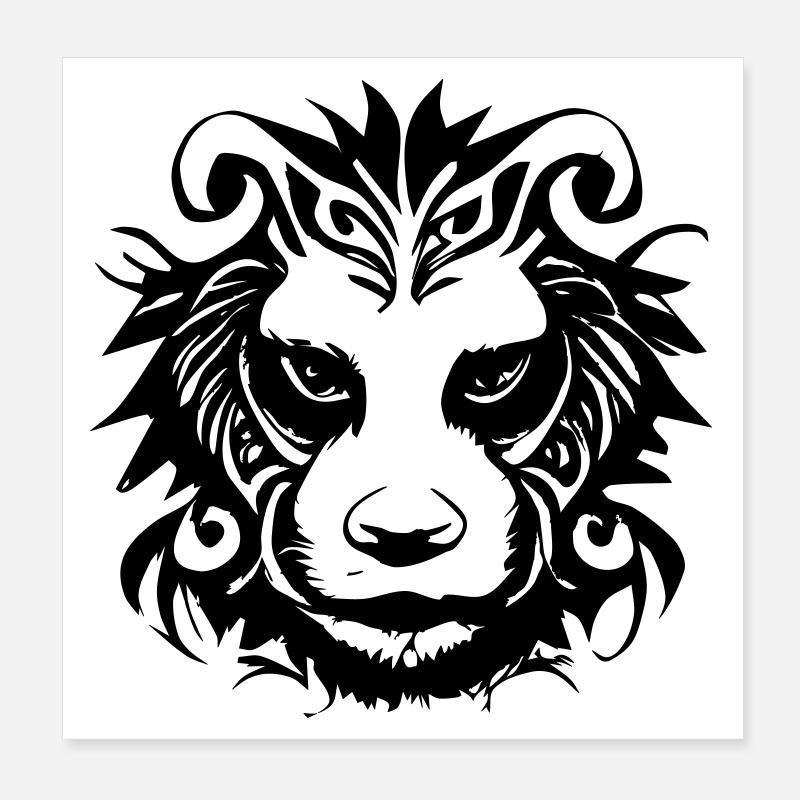Löwe Tribal Poster 20x20 cm