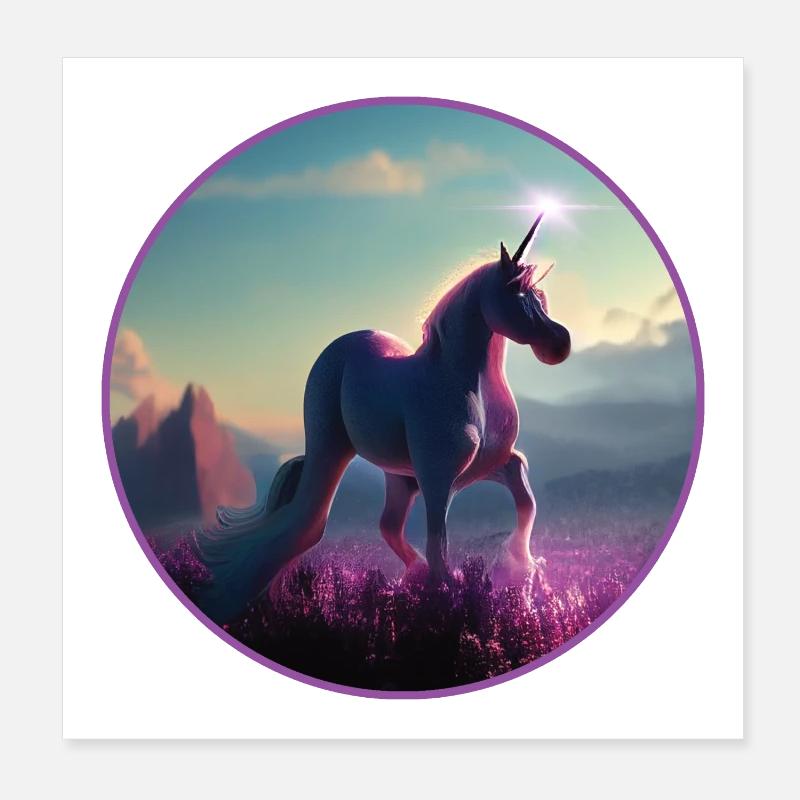 Einhorn Poster 20x20 cm