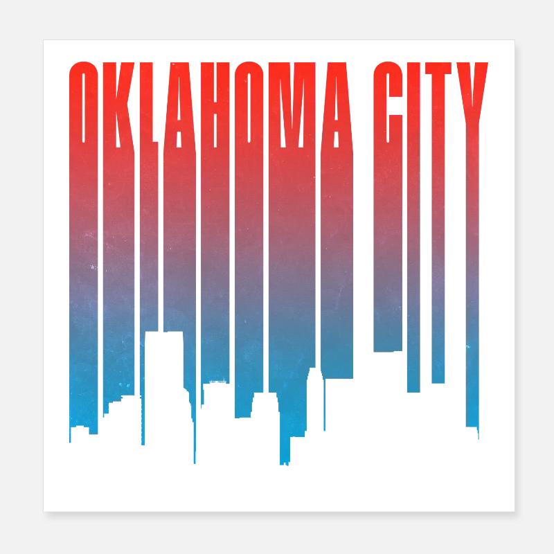 Oklahoma City Skyline Gradient Poster 8" x 8" (20x20 cm)