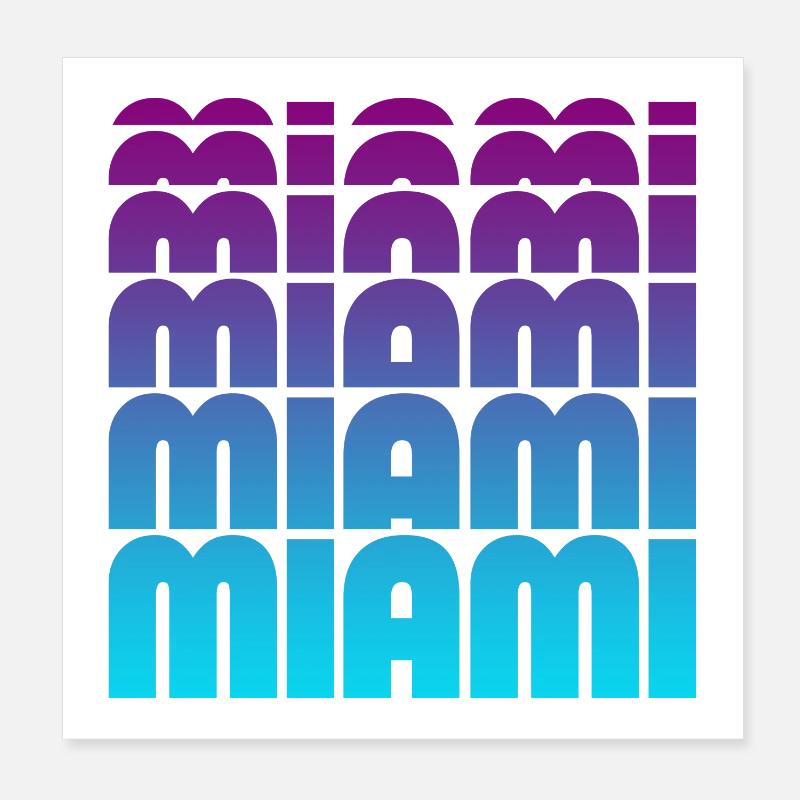 Grille de gradient de Miami Poster 20 x 20 cm