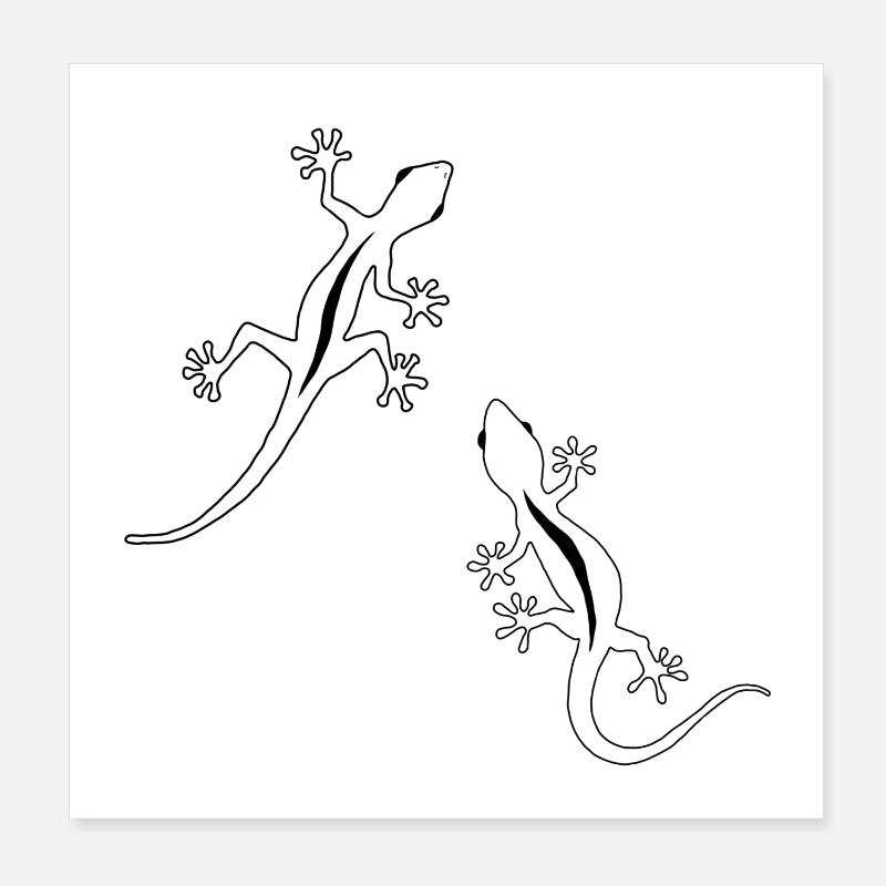 Two Lizards Poster 8" x 8" (20x20 cm)