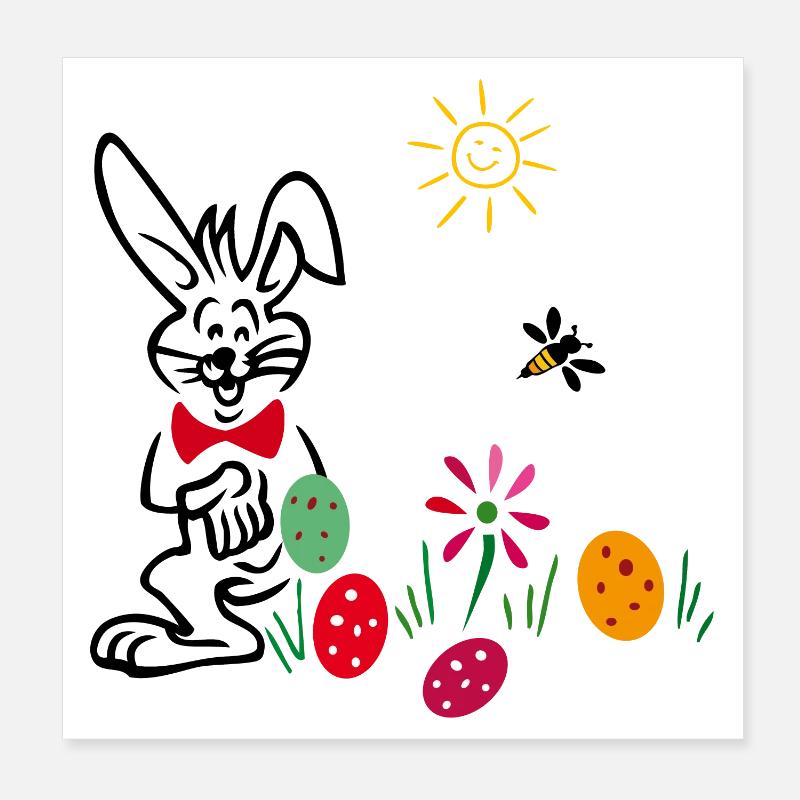 Lapin de Pâques Pâques Poster 20 x 20 cm