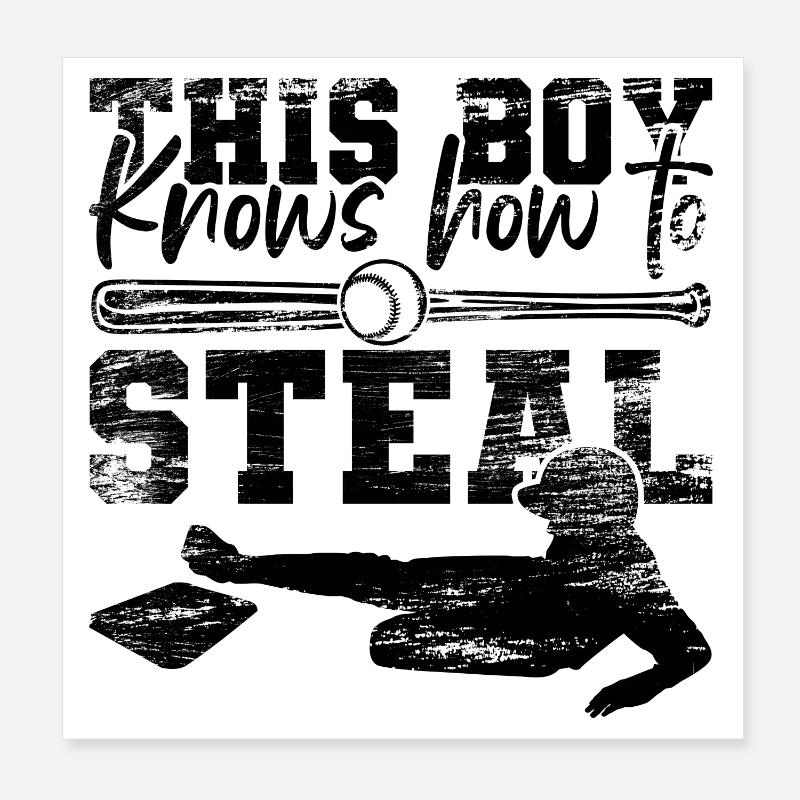 Baseball Boy Poster 8" x 8" (20x20 cm)