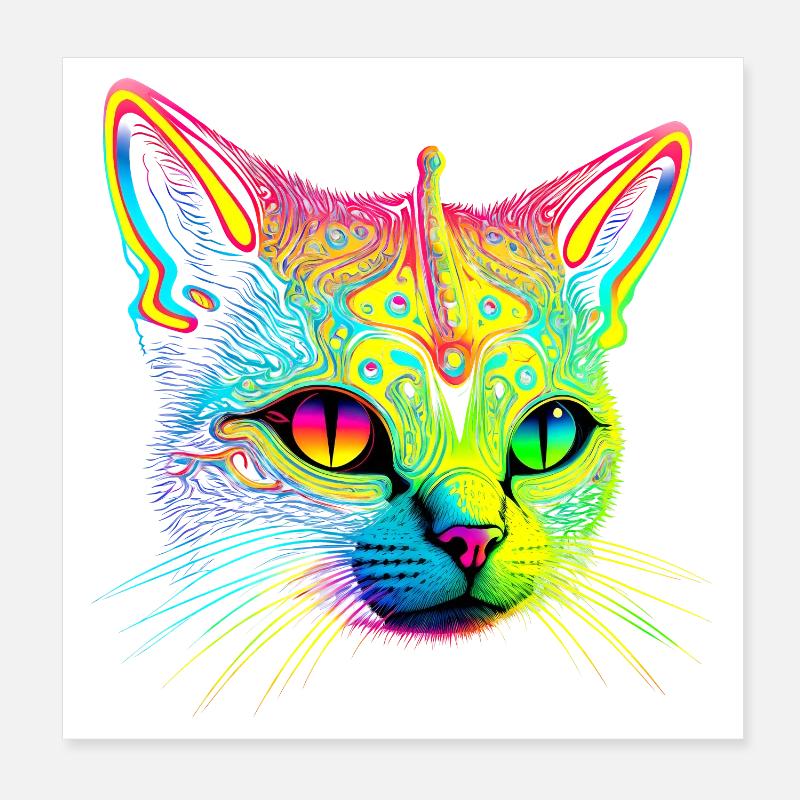 Katzen-Alien Poster 20x20 cm