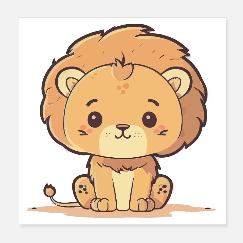 Lion cub - Poster 8" x 8" (20x20 cm) - white