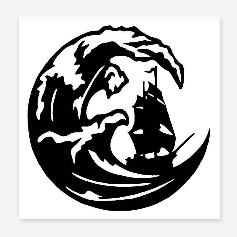 The Great Black Wave Poster 8" x 8" (20x20 cm)