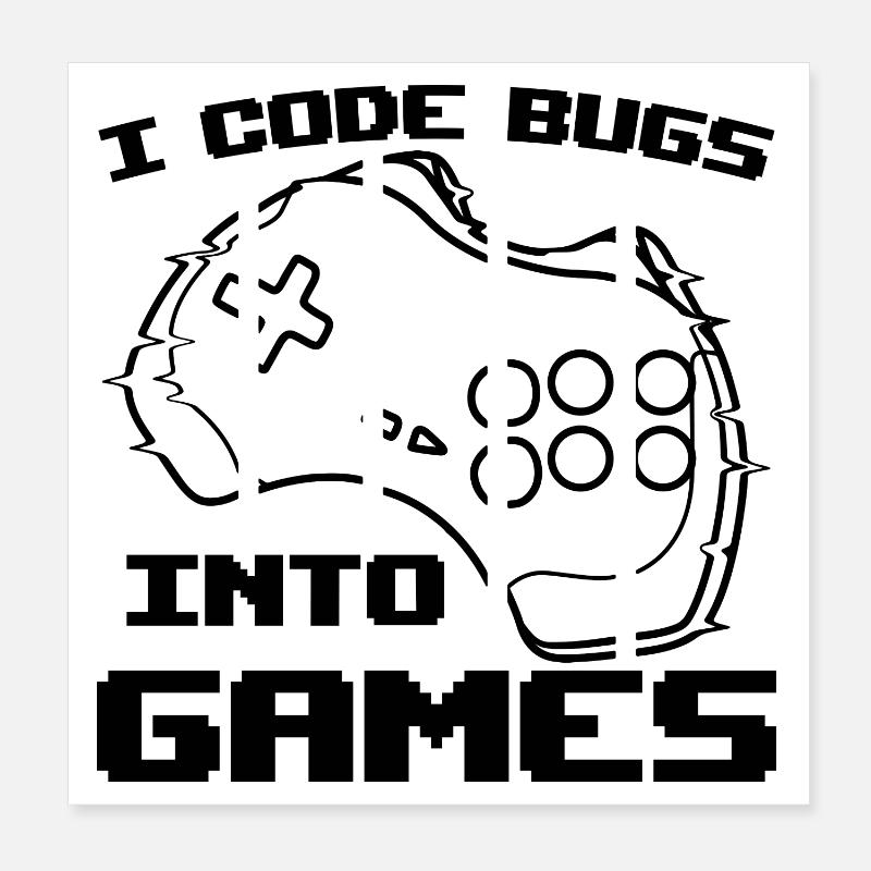 Video Game Programmer Poster 8" x 8" (20x20 cm)