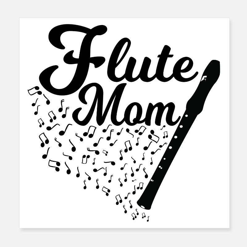 Mère flûtiste Poster 20 x 20 cm
