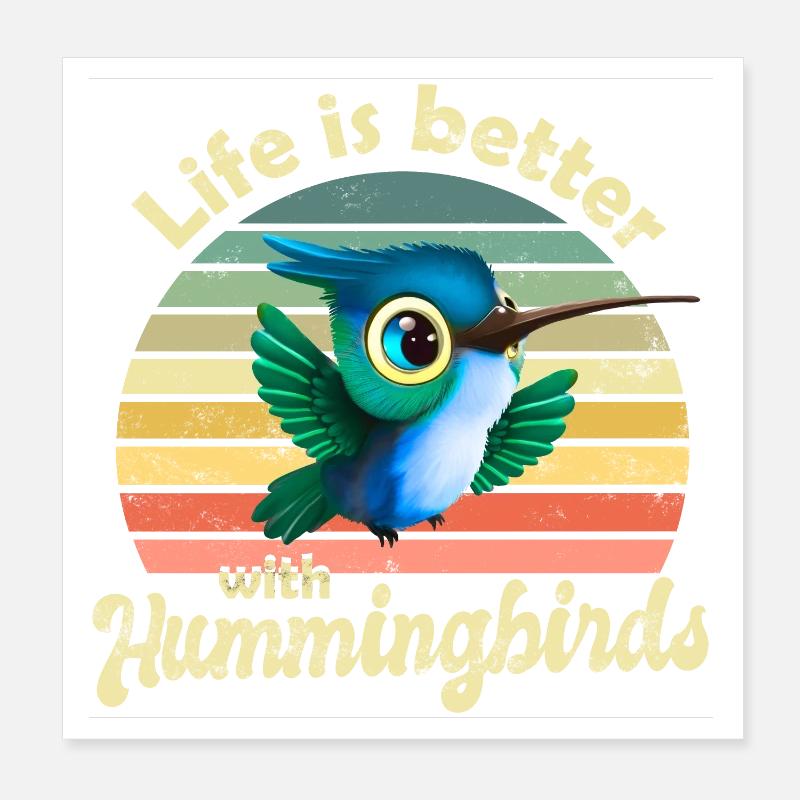 Colibri Poster 20 x 20 cm