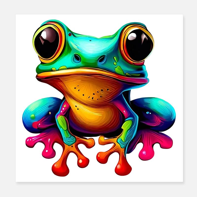 Frog Poster 8" x 8" (20x20 cm)