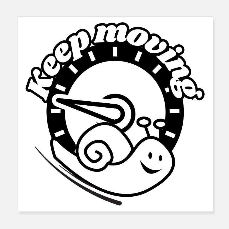 Slow Forward : Motif d’escargot Poster 20 x 20 cm