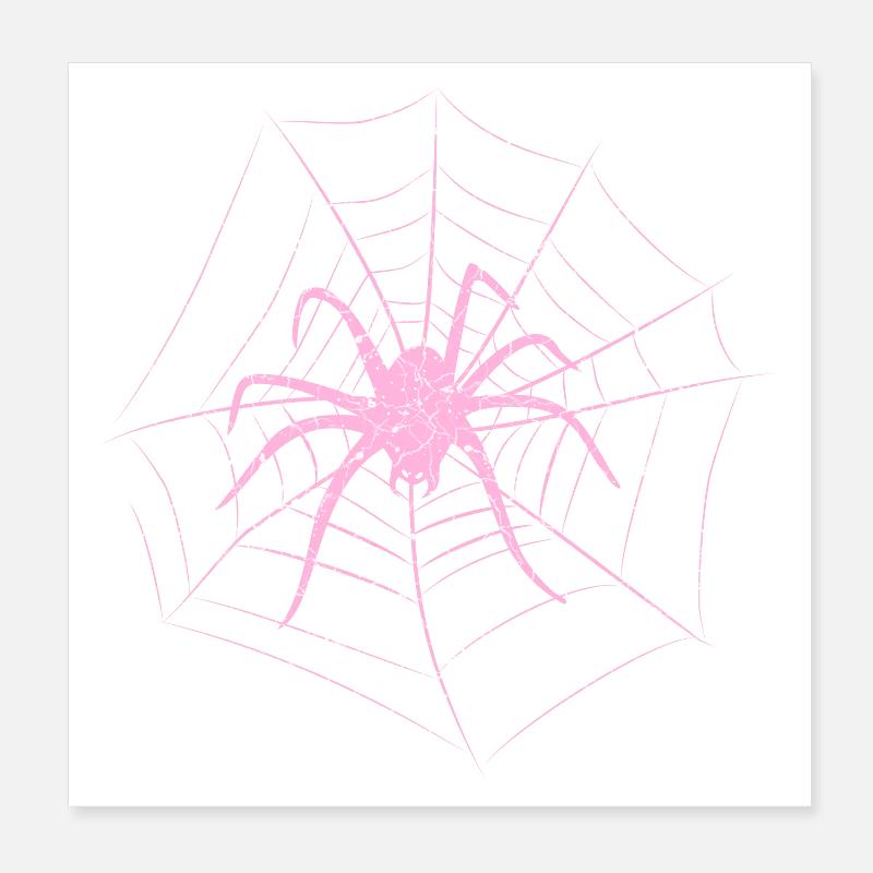 Spinne im Netz Halloween Poster 20x20 cm