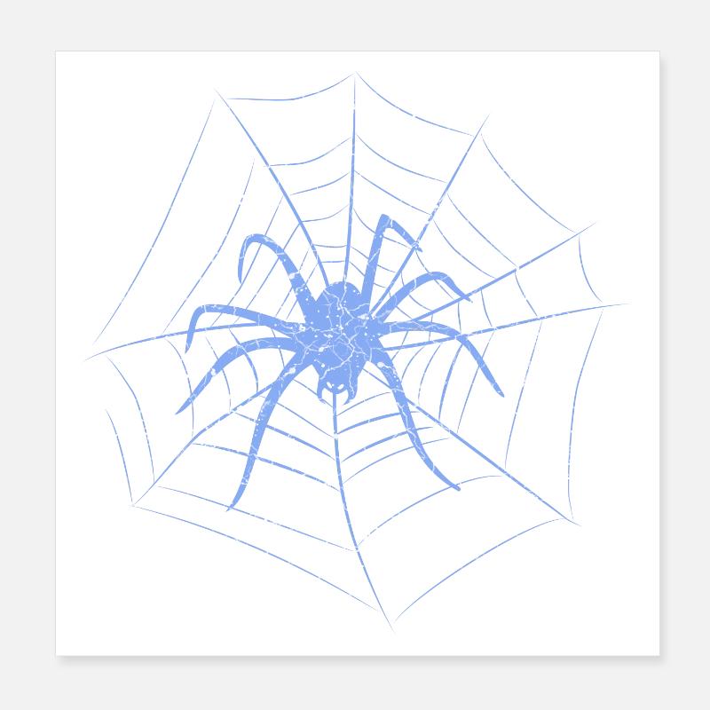 Spider in spider's web for Halloween Poster 8" x 8" (20x20 cm)