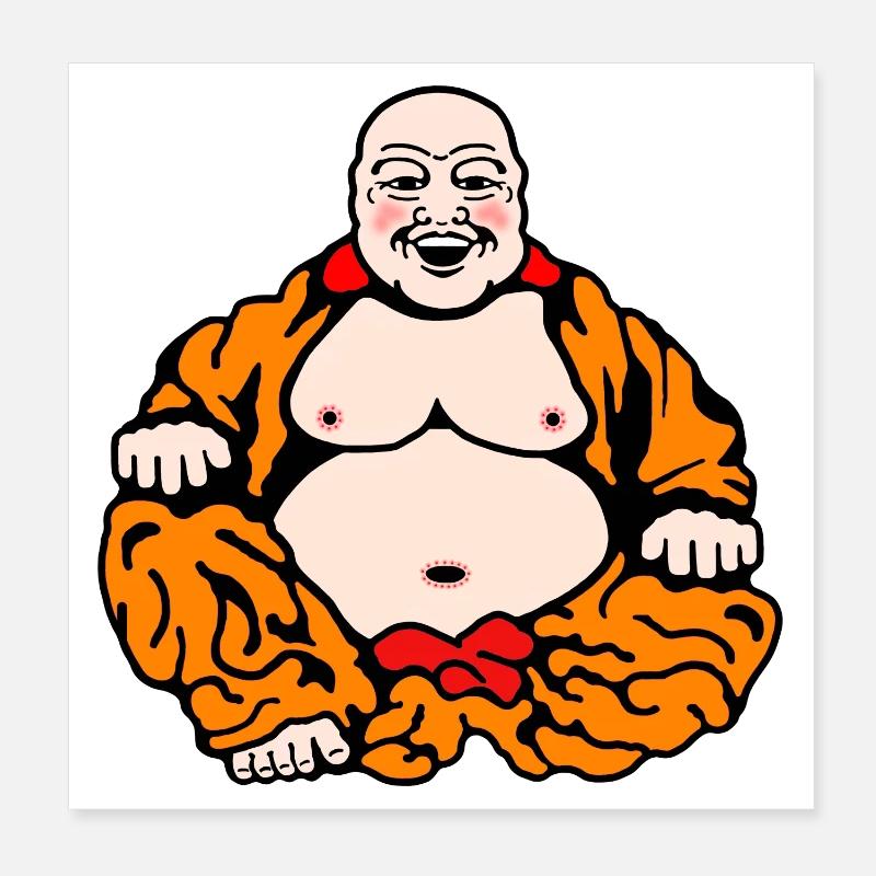 Humorous Buddha Poster 8" x 8" (20x20 cm)