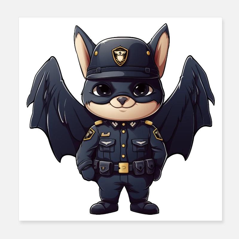 Policier chauve-souris Poster 20 x 20 cm