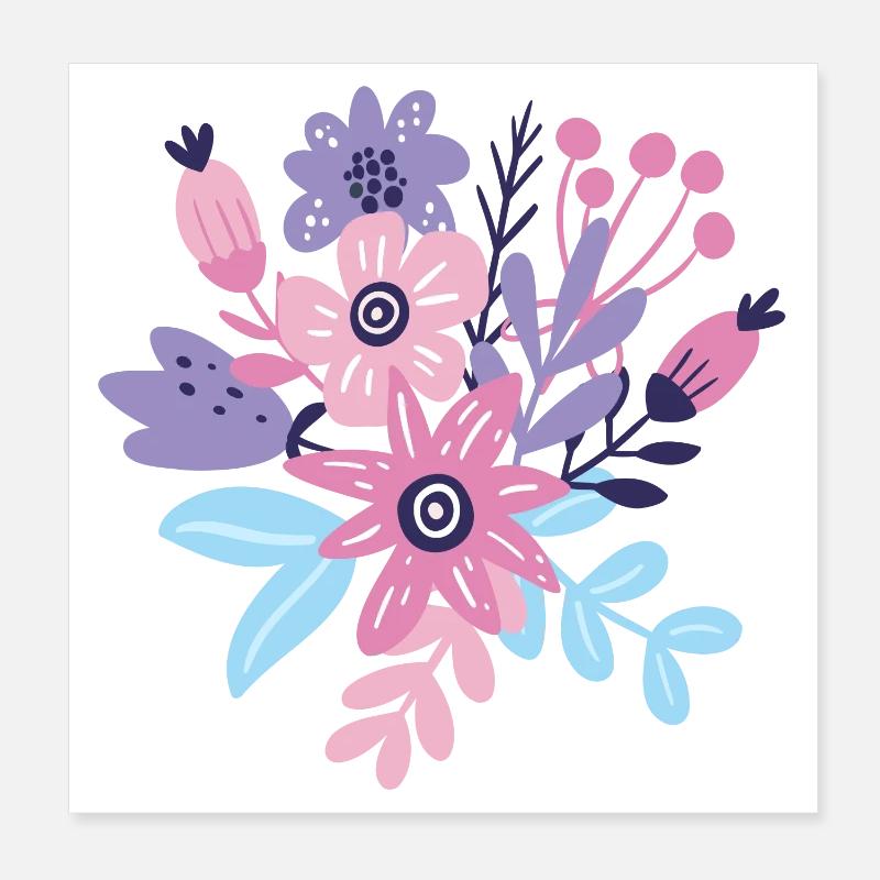 Éclat floral pastel Poster 20 x 20 cm