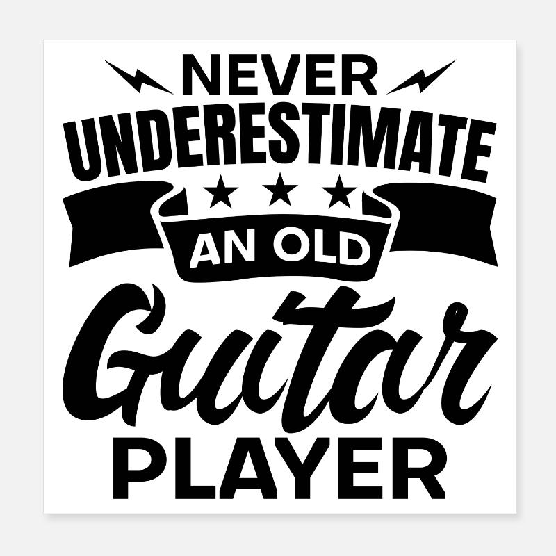 Old Guitarist Poster 8" x 8" (20x20 cm)
