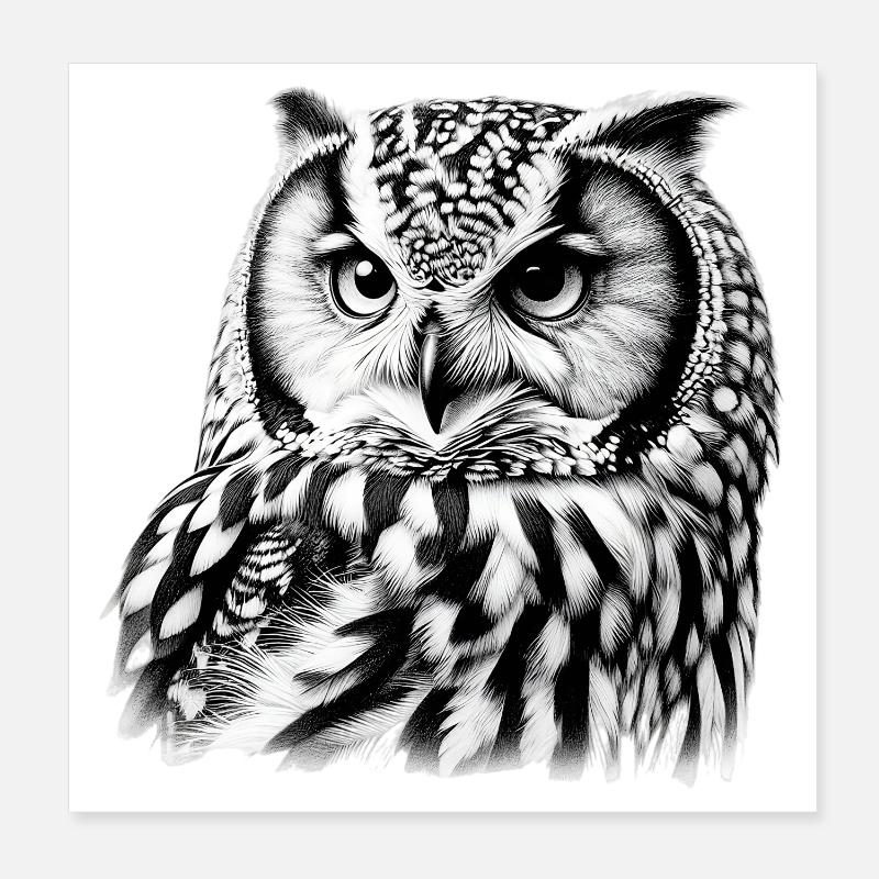 Owl Poster 8" x 8" (20x20 cm)