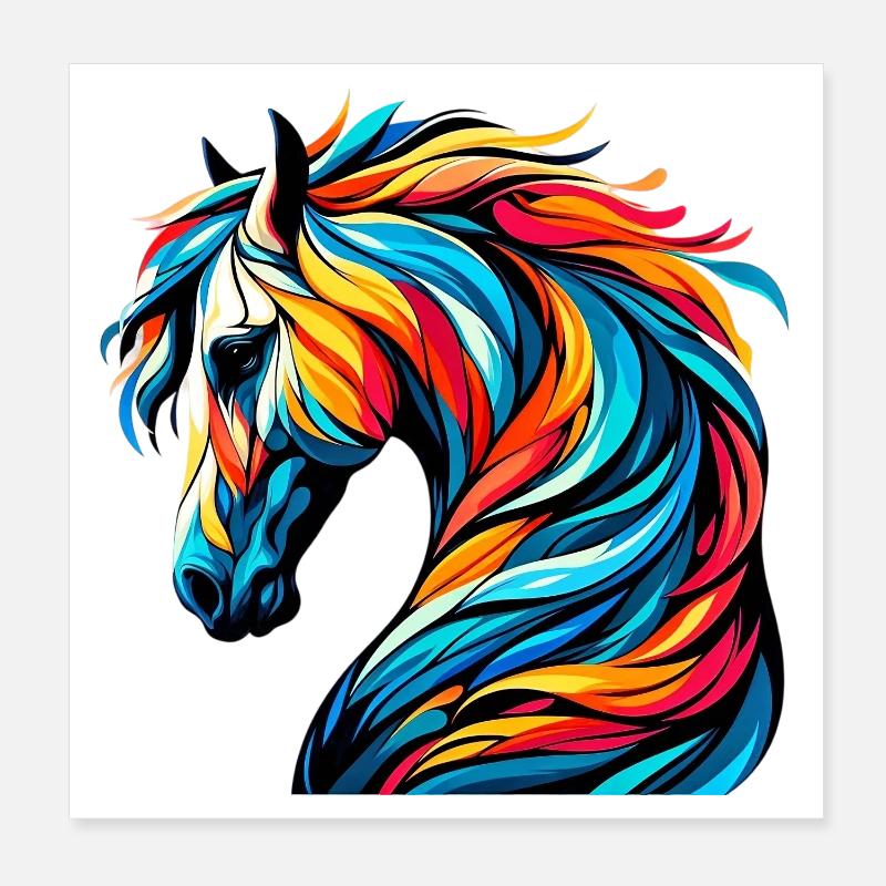 Horse Poster 8" x 8" (20x20 cm)