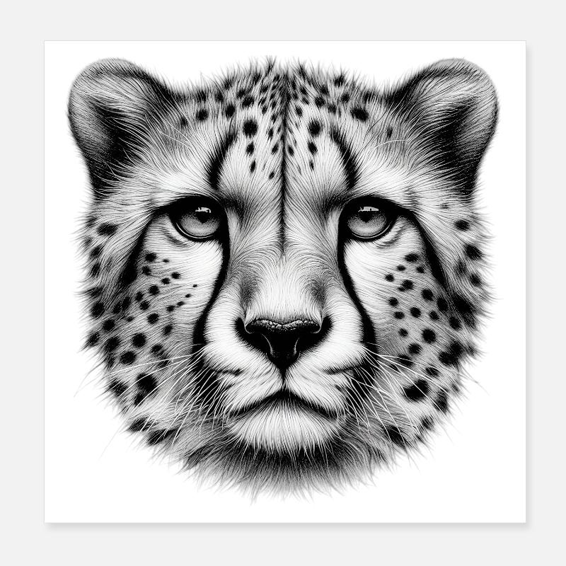Gepard Poster 20x20 cm