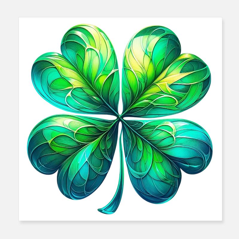 Trèfle à quatre feuilles Poster 20 x 20 cm