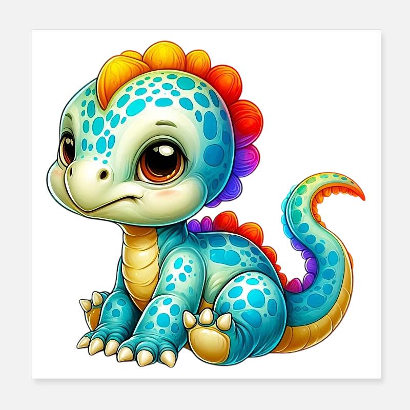 Dinosaur Poster 8" x 8" (20x20 cm)