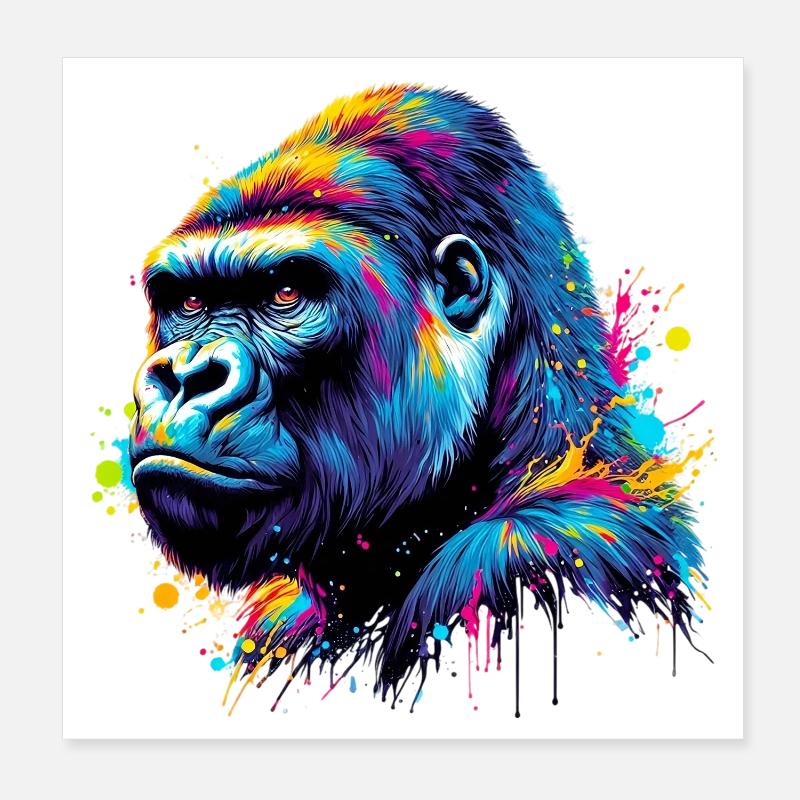 Gorilla Poster 20x20 cm
