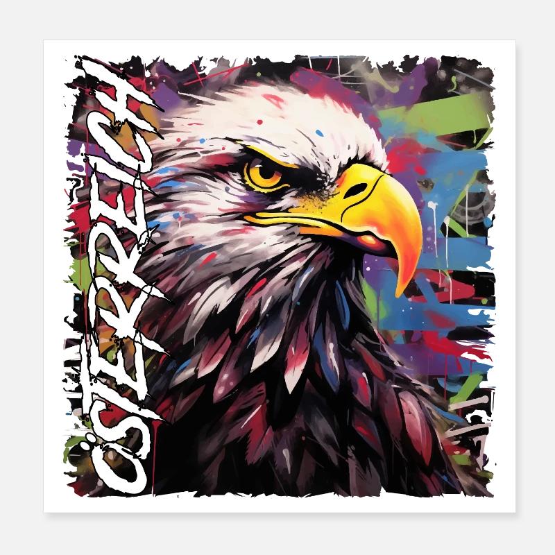 Austria Design with Eagle for Austrians Poster 8" x 8" (20x20 cm)